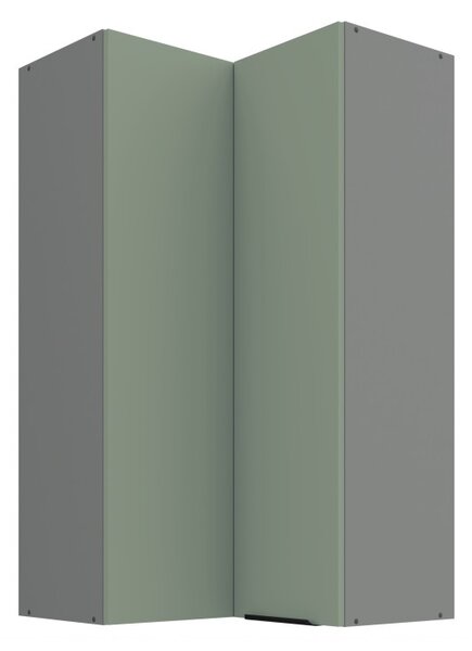 Vysoká horná rohová skrinka LUNARA 2 - 60x60 cm, zelená/antracit