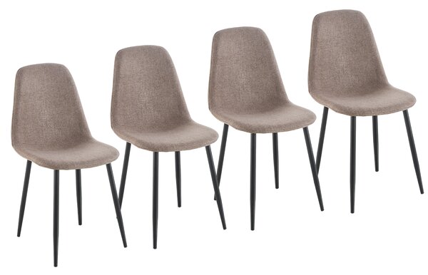 INLEA Jedálenská stolička 4 kusy POPPY - sivohnedá