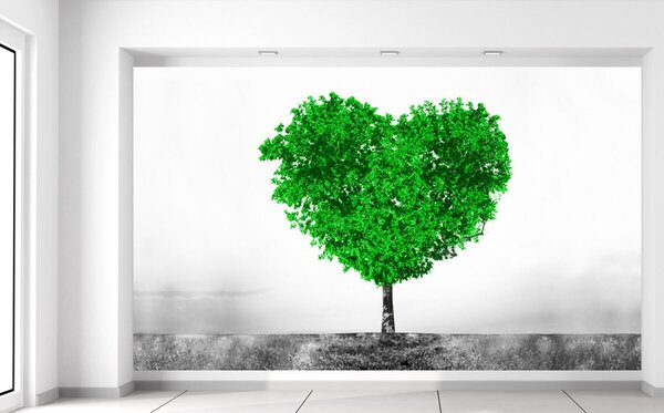 Fototapeta Zelený strom lásky Materiál: Samolepiaca, Rozmery: 402 x 240 cm
