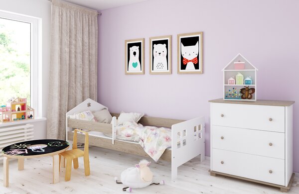 BabyBeds Detská posteľ domček POLA Farebné prevedenie: Dub, Velikost postele: 160x80 cm, Úložný priestor k posteli: Nie, bez úložného priestoru