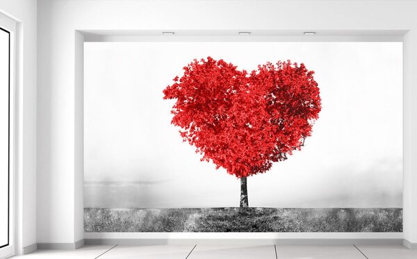 Fototapeta Strom lásky do červena Materiál: Samolepiaca, Rozmery: 402 x 240 cm