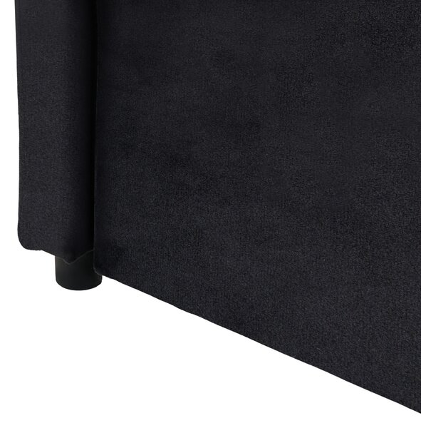 Rozkladacia posteľ čierna zamatová jednolôžko 90 x 200 cm lamelový rám moderný glamour štýl