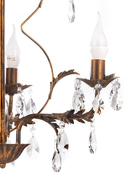 ONLI - Luster na reťazi TERESA 3xE14/6W/230V bronzová