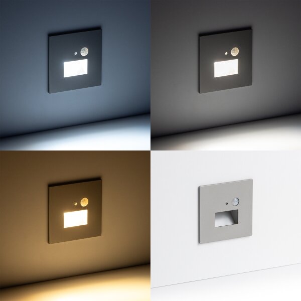 LED Schodiskové svietidlo so snímačom pohybu LED/1,5W/230V 3000/4000/6000K sivá