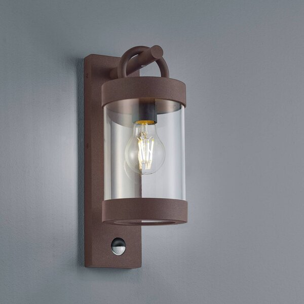Trio Lighting Vonkajšie svietidlo Sambesi detektor pohybu hrdza, Hnedá / hrdzavá, Hliník, Moderný, Nástenné svietidlo