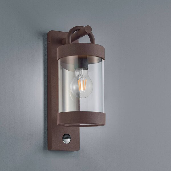Trio Lighting Vonkajšie svietidlo Sambesi detektor pohybu hrdza, Hnedá / hrdzavá, Hliník, Moderný, Nástenné svietidlo