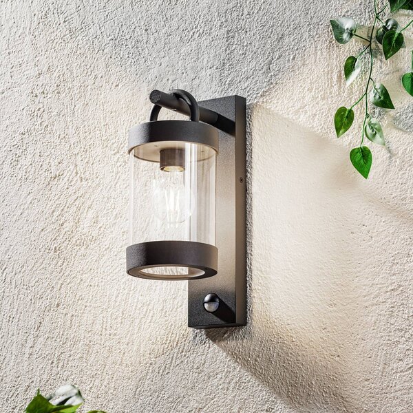 Trio Lighting Vonkajšie svetlo Sambesi detektor pohybu antracit, Čierna, Hliník, Moderný, Nástenné svietidlo
