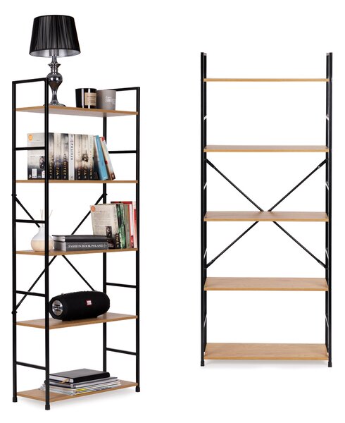 ModernHome široký regál LOFT s 5 policami