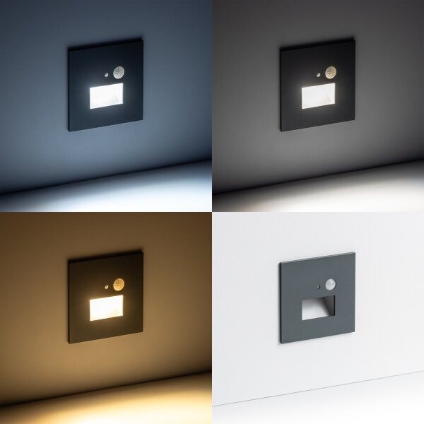 LED schodiskové svietidlo s pohybovým senzorom LED/1,5W/230V 3000/4000/6000K antracit