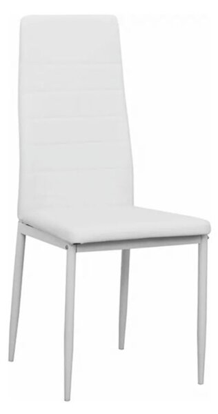 Stolička s moderným a jednoduchým dizajnom biela ekokoža (k182178)