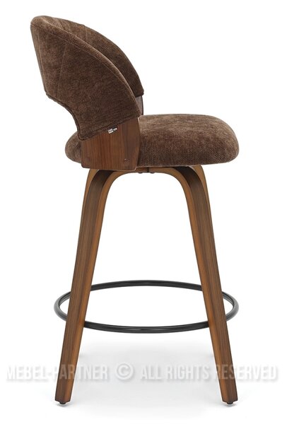 Otočná barová stolička FREJA - hnedá / orech