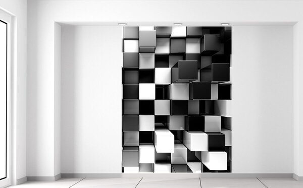 Fototapeta Čierno-biele kocky Materiál: Samolepiaca, Rozmery: 150 x 200 cm
