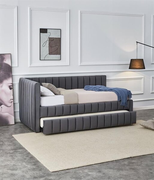 NovýNábytok.sk Rozkladacia posteľ 90x200 cm Darbo (sivá). Vlastná spoľahlivá doprava až k Vám domov. 1155933