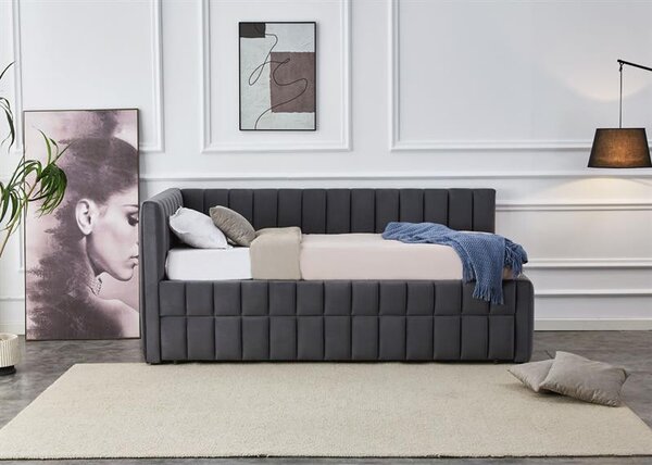 NovýNábytok.sk Rozkladacia posteľ 90x200 cm Darbo (sivá). Vlastná spoľahlivá doprava až k Vám domov. 1155933