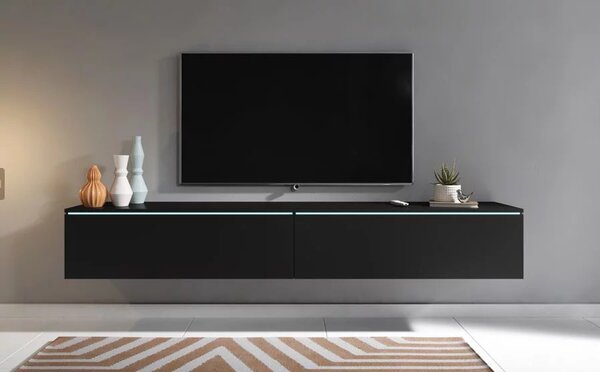 TV stolík CERIEE 180 - čierny grafitový