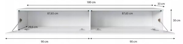 TV stolík CERIEE 180 - čierny grafitový