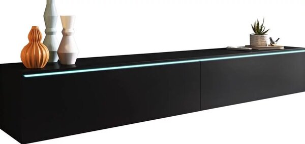 TV stolík CERIEE 180 - čierny grafitový