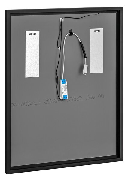 Comad Kúpeľňové zrkadlo Madera s LED osvetlením 68x83 cm čierne