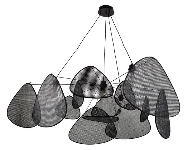 MARKET SET závesné svietidlo Screen XXL, 90 cm, černá, ratan, Čierna, Obývacia izba / jedáleň, Drevo, Dizajn, Závesné svietidlo