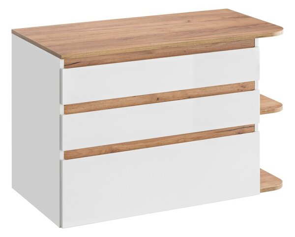 Comad Umývadlová skrinka Platinum 820 3S alpská biela/dub kraft zlatý