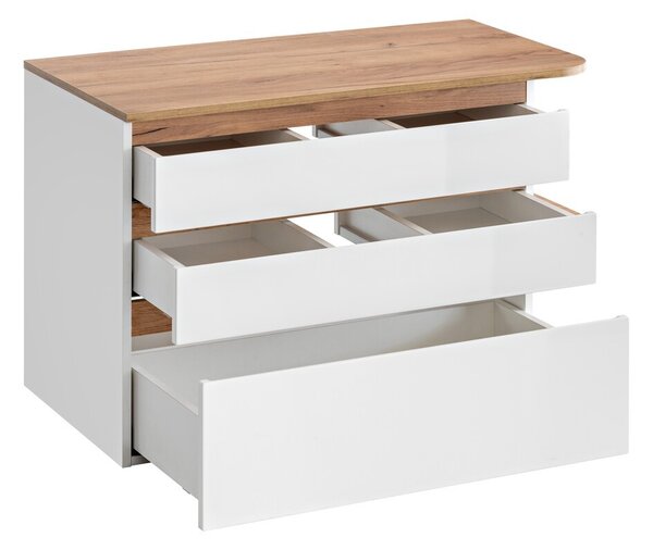 Comad Umývadlová skrinka Platinum 820 3S alpská biela/dub kraft zlatý