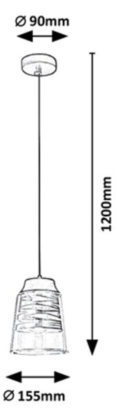 Rabalux 3543 závesné stropné svietidlo Zenaida 1x60W | E27 - čierna, zlatá