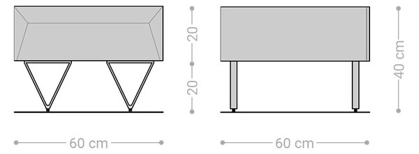 DELIFE Konferenčný stolík Kayu 60x60 cm akácia prírodná 2 zásuvky podstava v tvare V nerezová oceľ