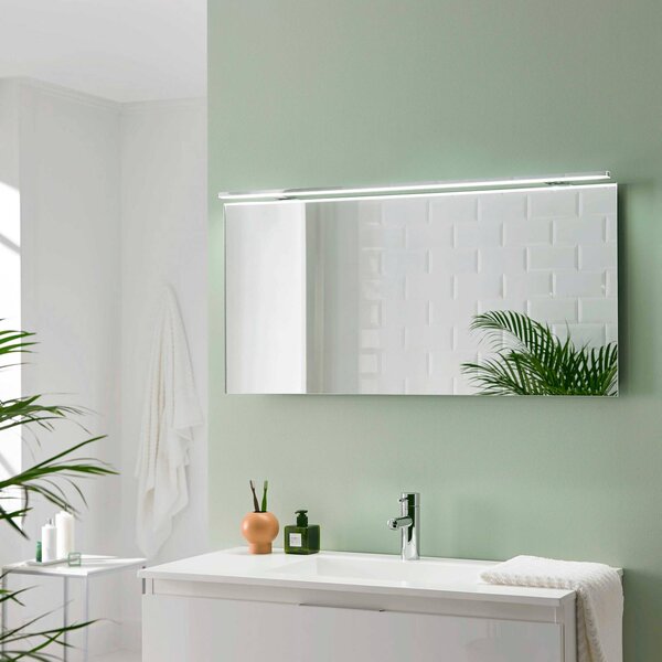 Esther 2 LED zrkadlové svetlo, chróm, šírka 120 cm, Chrómová / strieborná, Kúpeľňa, Plast, Moderný, Nábytkové svetlo bodové