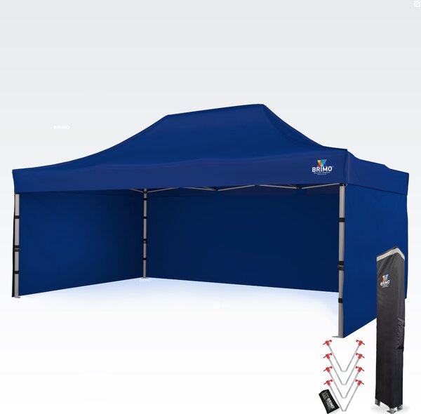 BRIMO Rozkladací párty stan 4x6m - s 3 stenami - Modrá 17