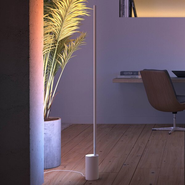 Philips Hue Gradient Signe stojaca LED lampa biela, Biela / opálová, Obývacia izba / jedáleň, Hliník