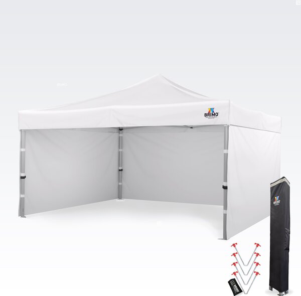 BRIMO Hliníkový promo stan 4x4 m ALU EXCLUSIVE – 3 steny, HEX 45 mm - s 3 stenami - Biela 16
