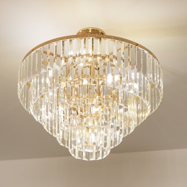 Brilagi - Prisadený luster CRYSTAL 5xE14/40W/230V zlatá