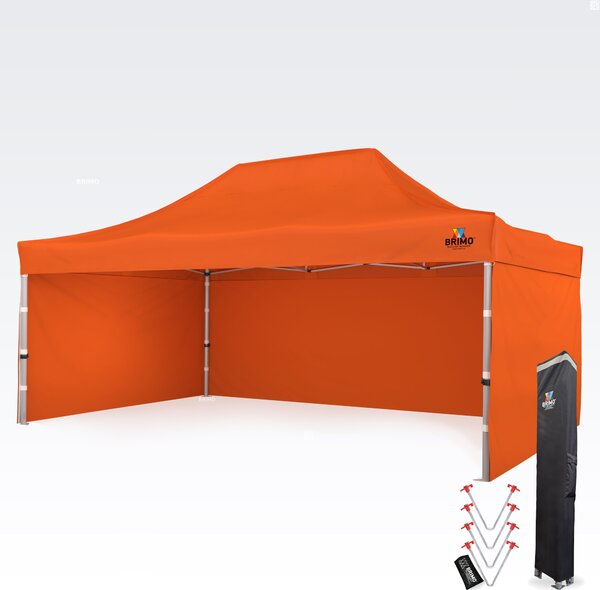 BRIMO Párty stan 4x6 m Premium (Alu) s 3 stenami – Rýchlorozkladací - s 3 stenami - Oranžová 17