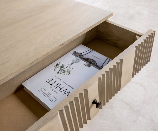 DELIFE Konferenčný stolík Nereos 130x60 cm mango white wash kov čierna