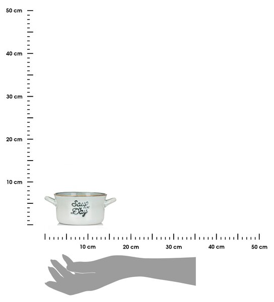 Kameninová miska na polievku Soup 500 ml svetlosivá