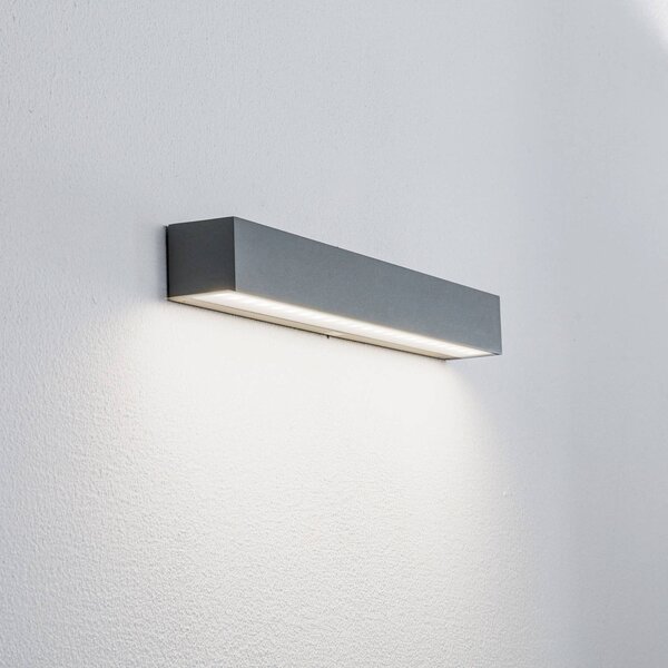 Arcchio LED vonkajšie nástenné svietidlo Lengo, 50 cm, 1-pl., sivá,, Hliník / sivá / zinok, Hliník, Moderný, Nástenné svietidlo