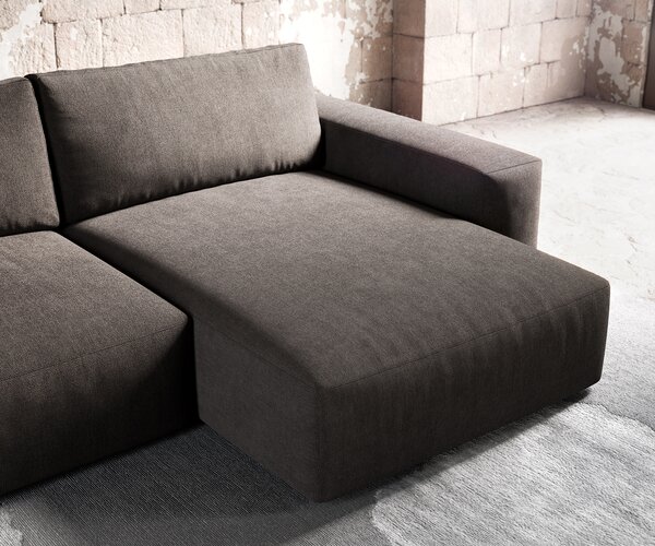 DELIFE Rohová pohovka Lanzo XL 270x180 cm mikrovlákno khaki-hnedá variabilné ležadlo