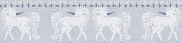 A.S. Création | Detská vliesová bordura na stenu Lilly & Luis 77147-1 | 0,13 x 5 m | biela, krémová, šedá, čierna, béžová, ružová