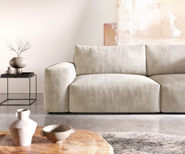 DELIFE Veľká pohovka Lanzo XL 270x130 cm manšester béžová