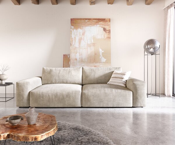 DELIFE Veľká pohovka Lanzo XL 270x130 cm manšester béžová