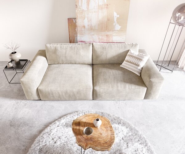 DELIFE Veľká pohovka Lanzo XL 270x130 cm manšester béžová