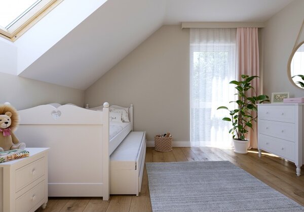 Raj posteli Detská posteľ Bea PW – zásuvky + prístelka 200x90 cm biela
