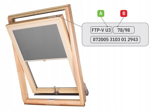 Termoizolačná roleta na strešné okno typu FAKRO 55x78 Farba látky: Grey Silver, Farba profilu: Biela