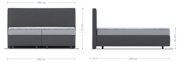DELIFE Boxspring posteľ Dream-Well 180×200 cm manšester béžová s matracom a topperom