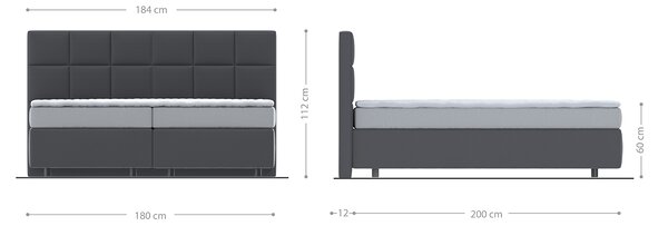 DELIFE Boxspring posteľ Dream-Fine 180x200 cm mikrovlákno béžová s vreckovou pružinovou matracou a visco topperom