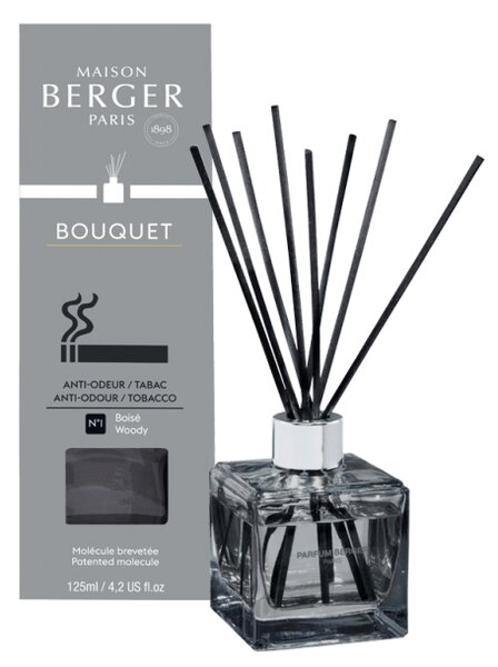 Maison Berger Paris Aróma difuzér Cube, Proti tabakovému zápachu - Drevitá vôňa, 125 ml 6018