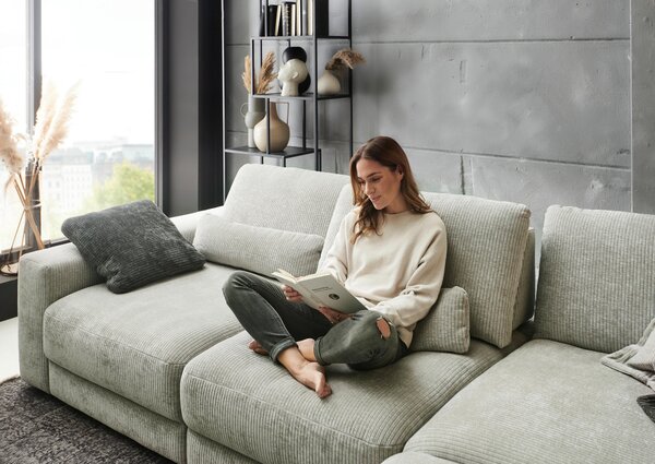 ROHOVÁ SEDAČKA, textil, strieborná Niels Andersson - Sedačky