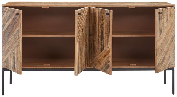 ŠIROKÁ KOMODA, staré drevo, čierna, svetlohnedá, 150/78/40 cm Ambia Home - Komody