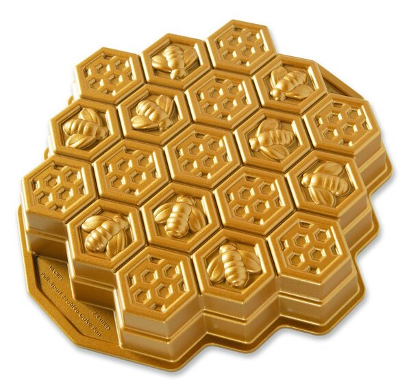 Nordic Ware Forma na bábovku včelí plást, 28 x 30 cm, zlatá 85477