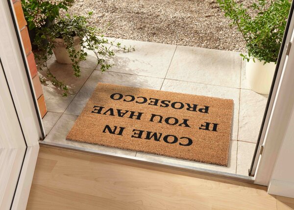 Hanse Home , DOPREDAJ: 45x75 cm Rohožka Come in if you have prosecco 105660 - na von aj na doma, 45x75, hnedá, chodba / predsieň